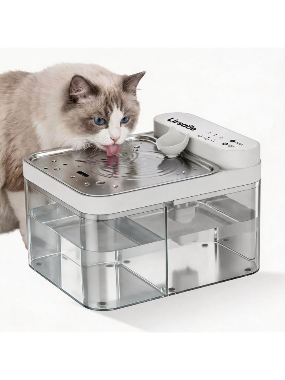 Filterless Cat Water Fountain with Wastewater Separation - Fresh Pet Hydration
